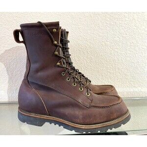 Filson Uplander Boots Brown Leather Uppers 9.5 EE Made In USA MOC TOE